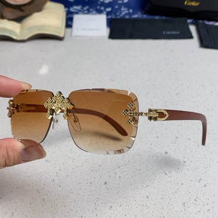 CARTIER 26S RIMLESS RECTANGULAR FRAME IN METAL 436008