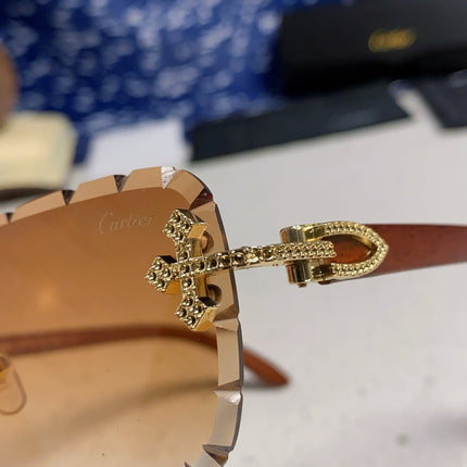 CARTIER 26S RIMLESS RECTANGULAR FRAME IN METAL 436008