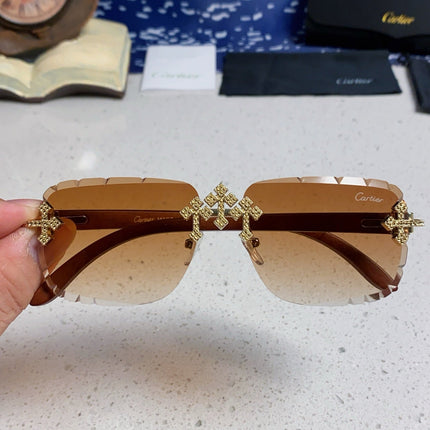 CARTIER 26S RIMLESS RECTANGULAR FRAME IN METAL 436008