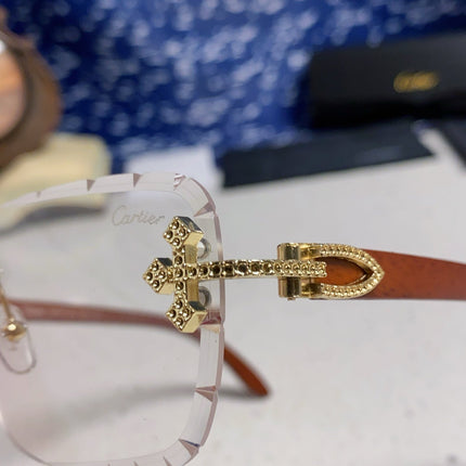 CARTIER 26S RIMLESS RECTANGULAR FRAME IN METAL 436011