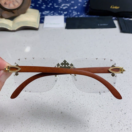 CARTIER 26S RIMLESS RECTANGULAR FRAME IN METAL 436011
