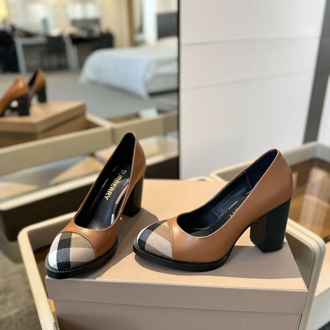 BURBERRY 26S HIGH HEELS 95 MM IN BROWN CALFSKIN