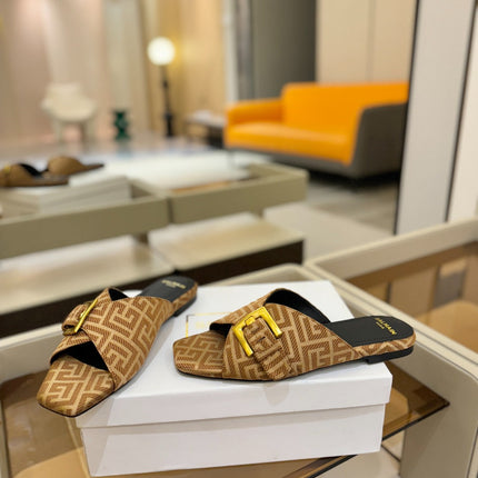 BALMAIN 26S SANDALS IN BROWN CANVAS