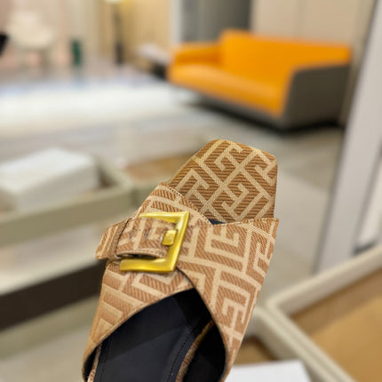 BALMAIN 26S SANDALS IN BROWN CANVAS