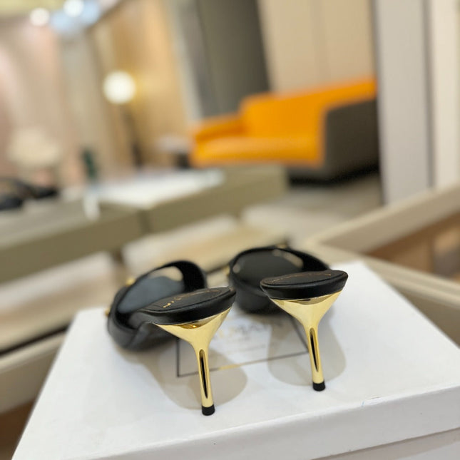 BALMAIN 26S HEELED SANDALS 70 MM IN BLACK CALFSKIN