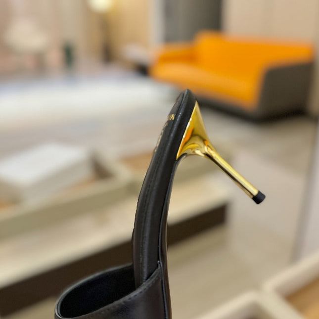 BALMAIN 26S HEELED SANDALS 70 MM IN BLACK CALFSKIN
