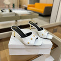 BALMAIN 26S HEELED SANDALS 70 MM IN WHITE CALFSKIN