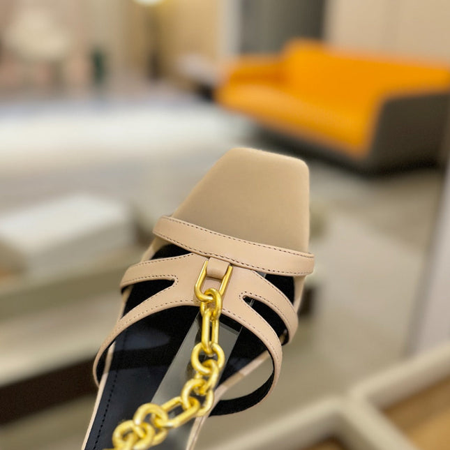 BALMAIN 26S HEELED SANDALS 105 MM IN BEIGE LAMBSKIN