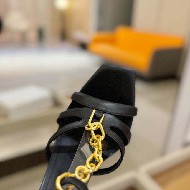 BALMAIN 26S HEELED SANDALS 105 MM IN BLACK LAMBSKIN