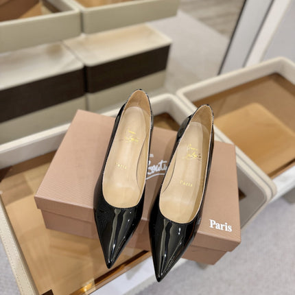 CHRISTIAN LOUBOUTIN 26S POINTED-TOE PUMPS 65 MM IN BLACK PATENT CALFSKIN