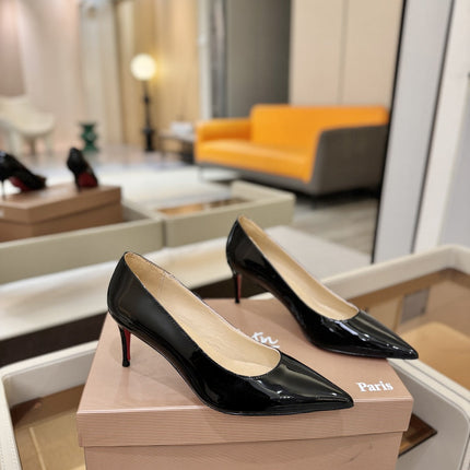 CHRISTIAN LOUBOUTIN 26S POINTED-TOE PUMPS 65 MM IN BLACK PATENT CALFSKIN