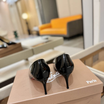 CHRISTIAN LOUBOUTIN 26S POINTED-TOE PUMPS 65 MM IN BLACK PATENT CALFSKIN