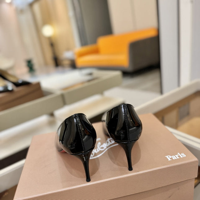 CHRISTIAN LOUBOUTIN 26S POINTED-TOE PUMPS 65 MM IN BLACK PATENT CALFSKIN