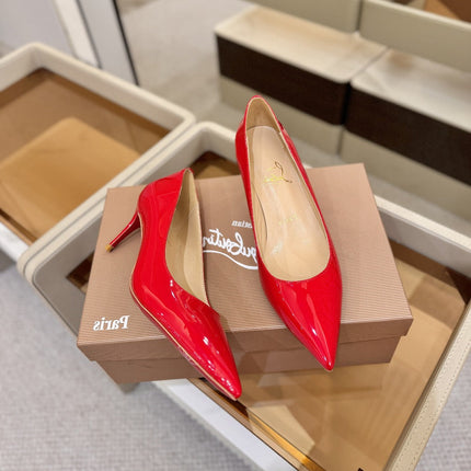 CHRISTIAN LOUBOUTIN 26S POINTED-TOE PUMPS 65 MM IN RED PATENT CALFSKIN