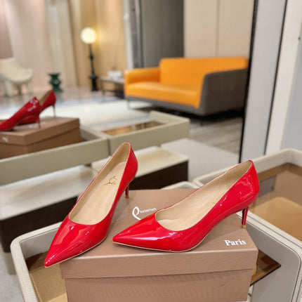 CHRISTIAN LOUBOUTIN 26S POINTED-TOE PUMPS 65 MM IN RED PATENT CALFSKIN