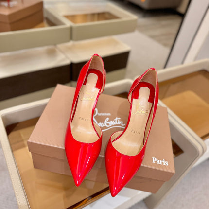 CHRISTIAN LOUBOUTIN 26S POINTED-TOE PUMPS 65 MM IN RED PATENT CALFSKIN