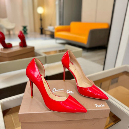 CHRISTIAN LOUBOUTIN 26S POINTED-TOE PUMPS 65 MM IN RED PATENT CALFSKIN