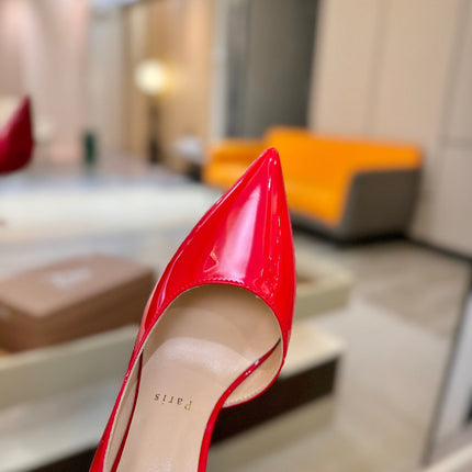 CHRISTIAN LOUBOUTIN 26S POINTED-TOE PUMPS 65 MM IN RED PATENT CALFSKIN