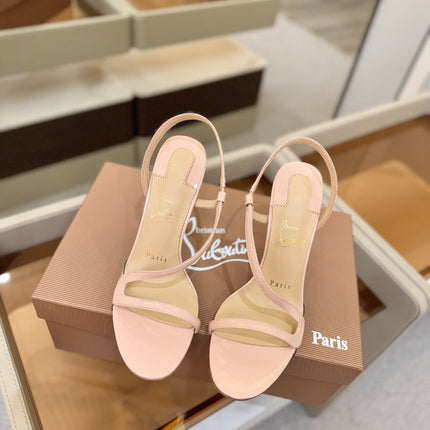 CHRISTIAN LOUBOUTIN 26S ROSA Z HIGH-HEEL SANDALS 105 MM IN LIGHT PINK LAMBSKIN