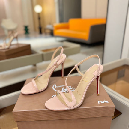 CHRISTIAN LOUBOUTIN 26S ROSA Z HIGH-HEEL SANDALS 105 MM IN LIGHT PINK LAMBSKIN