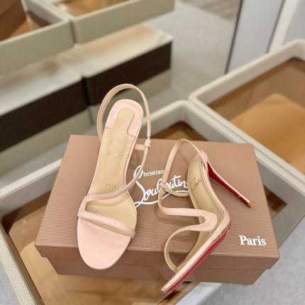 CHRISTIAN LOUBOUTIN 26S ROSA Z HIGH-HEEL SANDALS 105 MM IN LIGHT PINK LAMBSKIN
