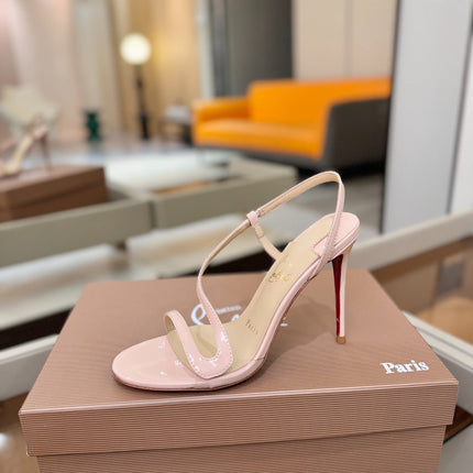CHRISTIAN LOUBOUTIN 26S ROSA Z HIGH-HEEL SANDALS 105 MM IN LIGHT PINK LAMBSKIN