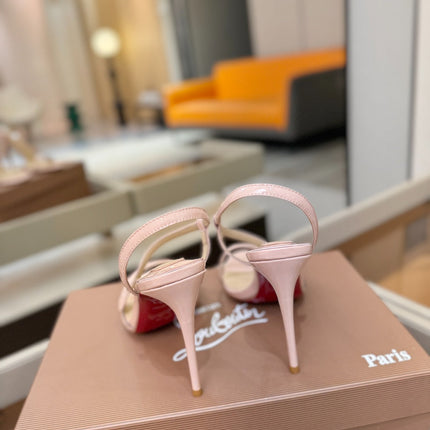 CHRISTIAN LOUBOUTIN 26S ROSA Z HIGH-HEEL SANDALS 105 MM IN LIGHT PINK LAMBSKIN