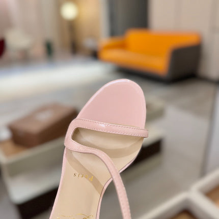 CHRISTIAN LOUBOUTIN 26S ROSA Z HIGH-HEEL SANDALS 105 MM IN LIGHT PINK LAMBSKIN