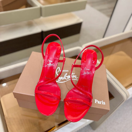 CHRISTIAN LOUBOUTIN 26S ROSA Z HIGH-HEEL SANDALS 105 MM IN RED LAMBSKIN