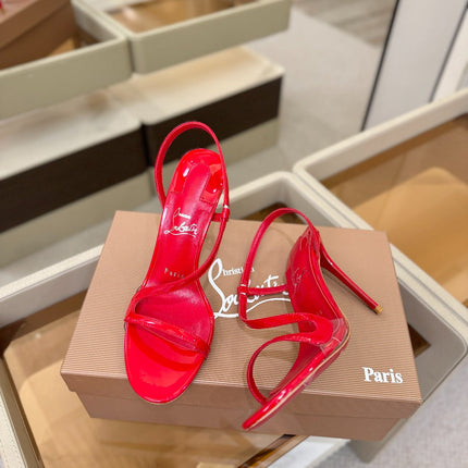 CHRISTIAN LOUBOUTIN 26S ROSA Z HIGH-HEEL SANDALS 105 MM IN RED LAMBSKIN