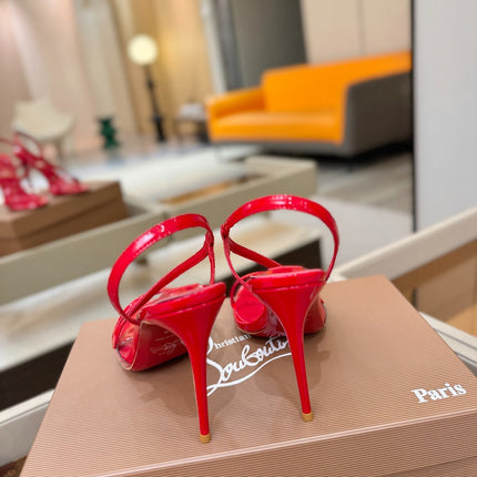 CHRISTIAN LOUBOUTIN 26S ROSA Z HIGH-HEEL SANDALS 105 MM IN RED LAMBSKIN