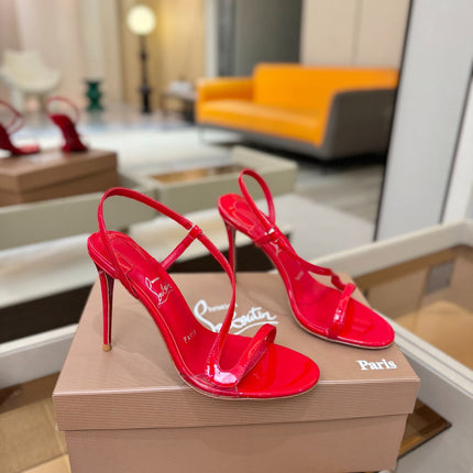 CHRISTIAN LOUBOUTIN 26S ROSA Z HIGH-HEEL SANDALS 105 MM IN RED LAMBSKIN