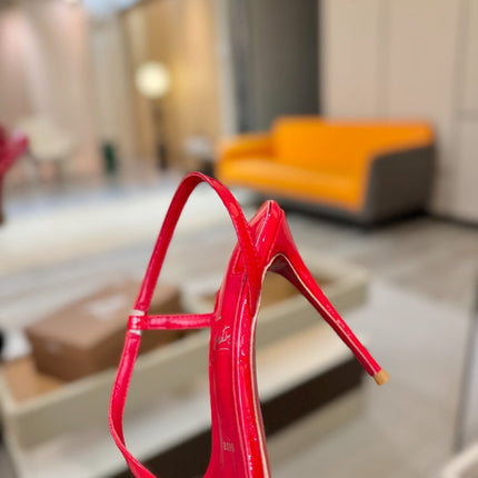 CHRISTIAN LOUBOUTIN 26S ROSA Z HIGH-HEEL SANDALS 105 MM IN RED LAMBSKIN