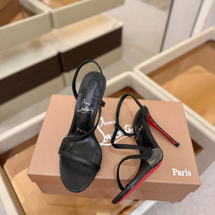 CHRISTIAN LOUBOUTIN 26S ROSA Z HIGH-HEEL SANDALS 105 MM IN BLACK LAMBSKIN