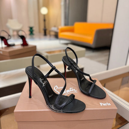 CHRISTIAN LOUBOUTIN 26S ROSA Z HIGH-HEEL SANDALS 105 MM IN BLACK LAMBSKIN