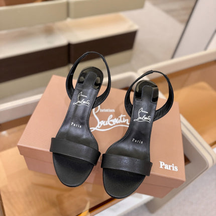 CHRISTIAN LOUBOUTIN 26S HEELED SANDALS 105 MM IN BLACK CALFSKIN