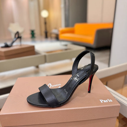 CHRISTIAN LOUBOUTIN 26S HEELED SANDALS 105 MM IN BLACK CALFSKIN