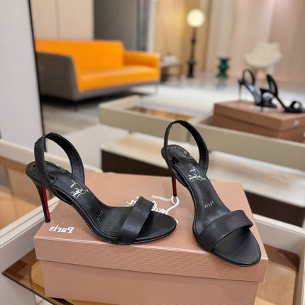 CHRISTIAN LOUBOUTIN 26S HEELED SANDALS 105 MM IN BLACK CALFSKIN