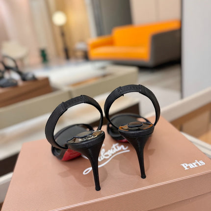 CHRISTIAN LOUBOUTIN 26S HEELED SANDALS 105 MM IN BLACK CALFSKIN