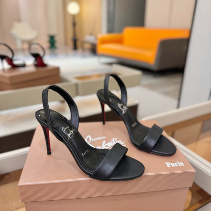 CHRISTIAN LOUBOUTIN 26S HEELED SANDALS 105 MM IN BLACK CALFSKIN