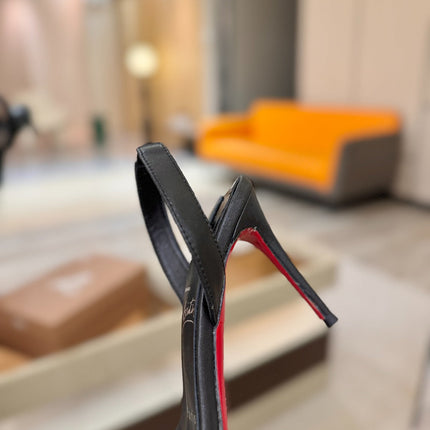 CHRISTIAN LOUBOUTIN 26S HEELED SANDALS 105 MM IN BLACK CALFSKIN