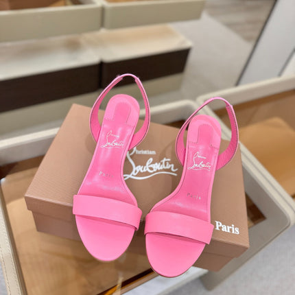 CHRISTIAN LOUBOUTIN 26S HEELED SANDALS 105 MM IN PINK CALFSKIN