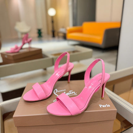 CHRISTIAN LOUBOUTIN 26S HEELED SANDALS 105 MM IN PINK CALFSKIN