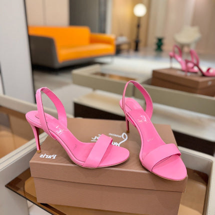 CHRISTIAN LOUBOUTIN 26S HEELED SANDALS 105 MM IN PINK CALFSKIN