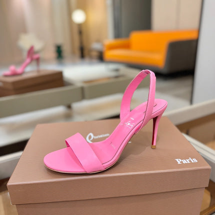 CHRISTIAN LOUBOUTIN 26S HEELED SANDALS 105 MM IN PINK CALFSKIN