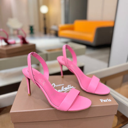 CHRISTIAN LOUBOUTIN 26S HEELED SANDALS 105 MM IN PINK CALFSKIN