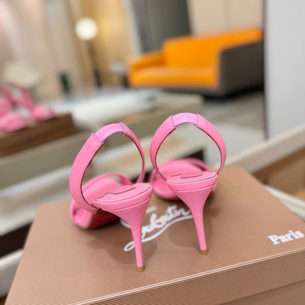 CHRISTIAN LOUBOUTIN 26S HEELED SANDALS 105 MM IN PINK CALFSKIN