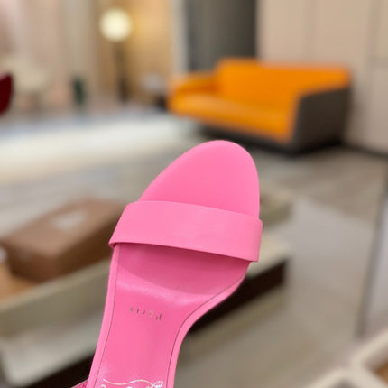 CHRISTIAN LOUBOUTIN 26S HEELED SANDALS 105 MM IN PINK CALFSKIN