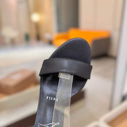 CHRISTIAN LOUBOUTIN 26S HEELED SANDALS 85 MM IN BLACK CALFSKIN