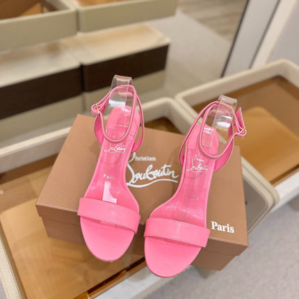 CHRISTIAN LOUBOUTIN 26S HEELED SANDALS 85 MM IN PINK CALFSKIN